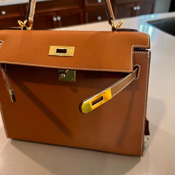 Hermes Kelly epsom salt 28 Gold - Picture 9 of 13